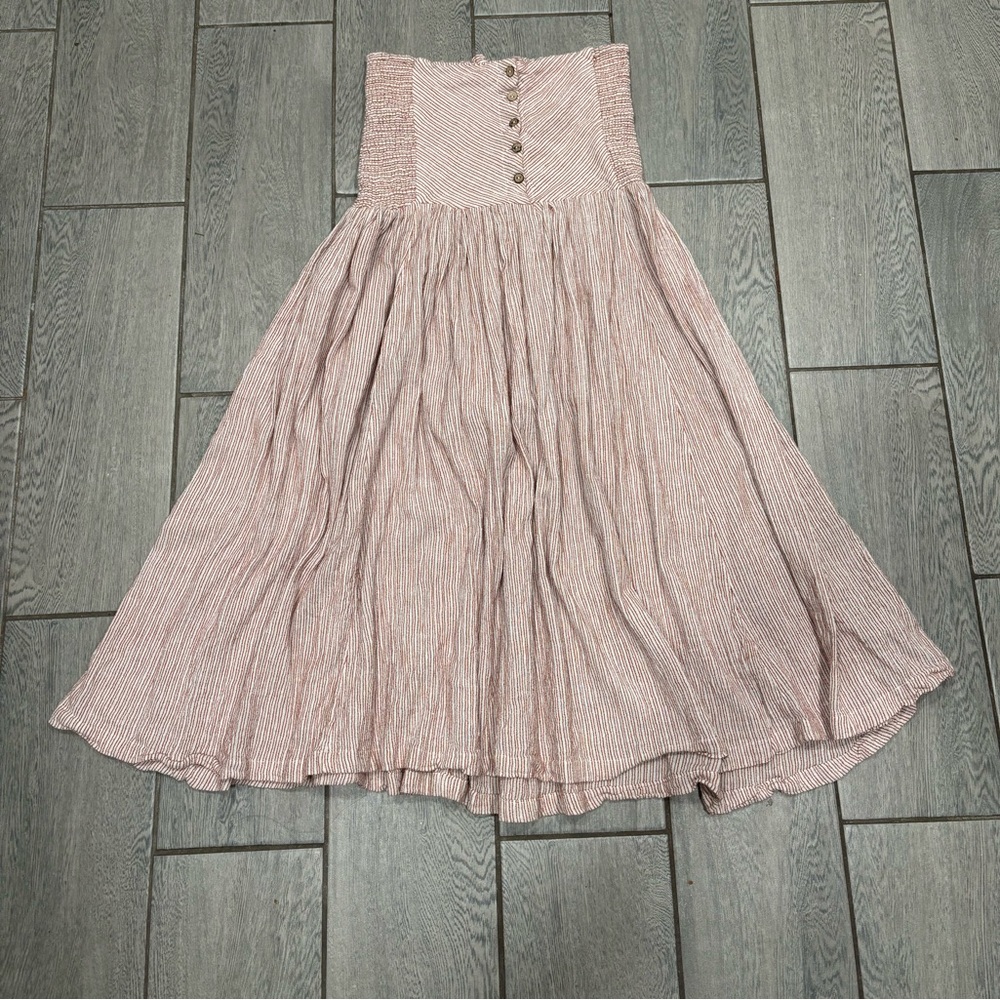 Free People Strapless Midi Stripped Dress Size XS - Picture 3 of 8